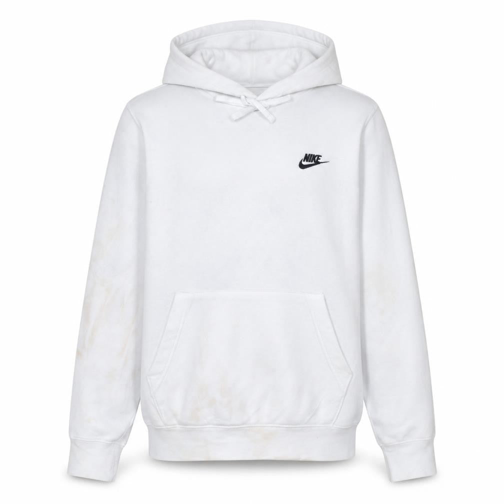 Nike Men's White XS Pullover Hoodie with Logo and Drawstring