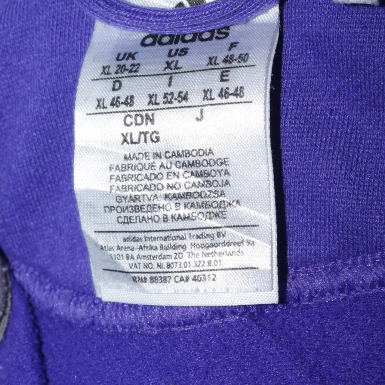 Adidas Women’s Blue XL Full Zip Hoodie Sweatshirt Casual
