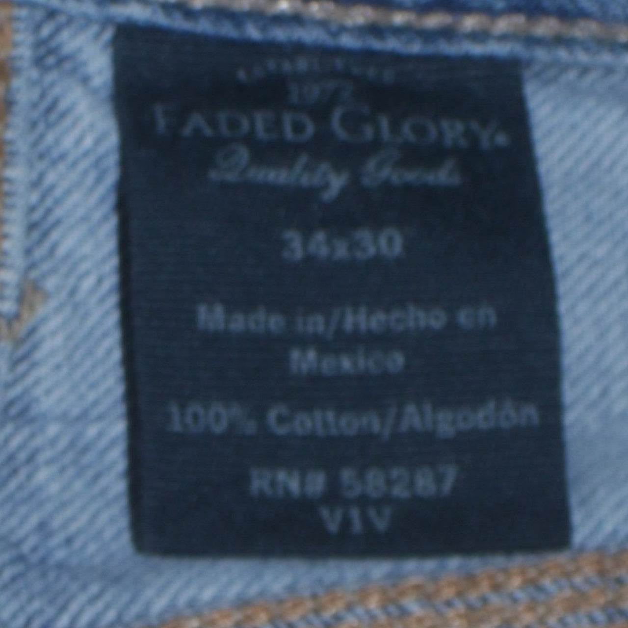 Faded Glory Men's Blue Denim Cargo Shorts Size 34 Regular Fit