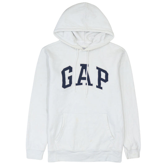 GAP Mens White XS Pullover Hoodie Logo Fleece Sweatshirt