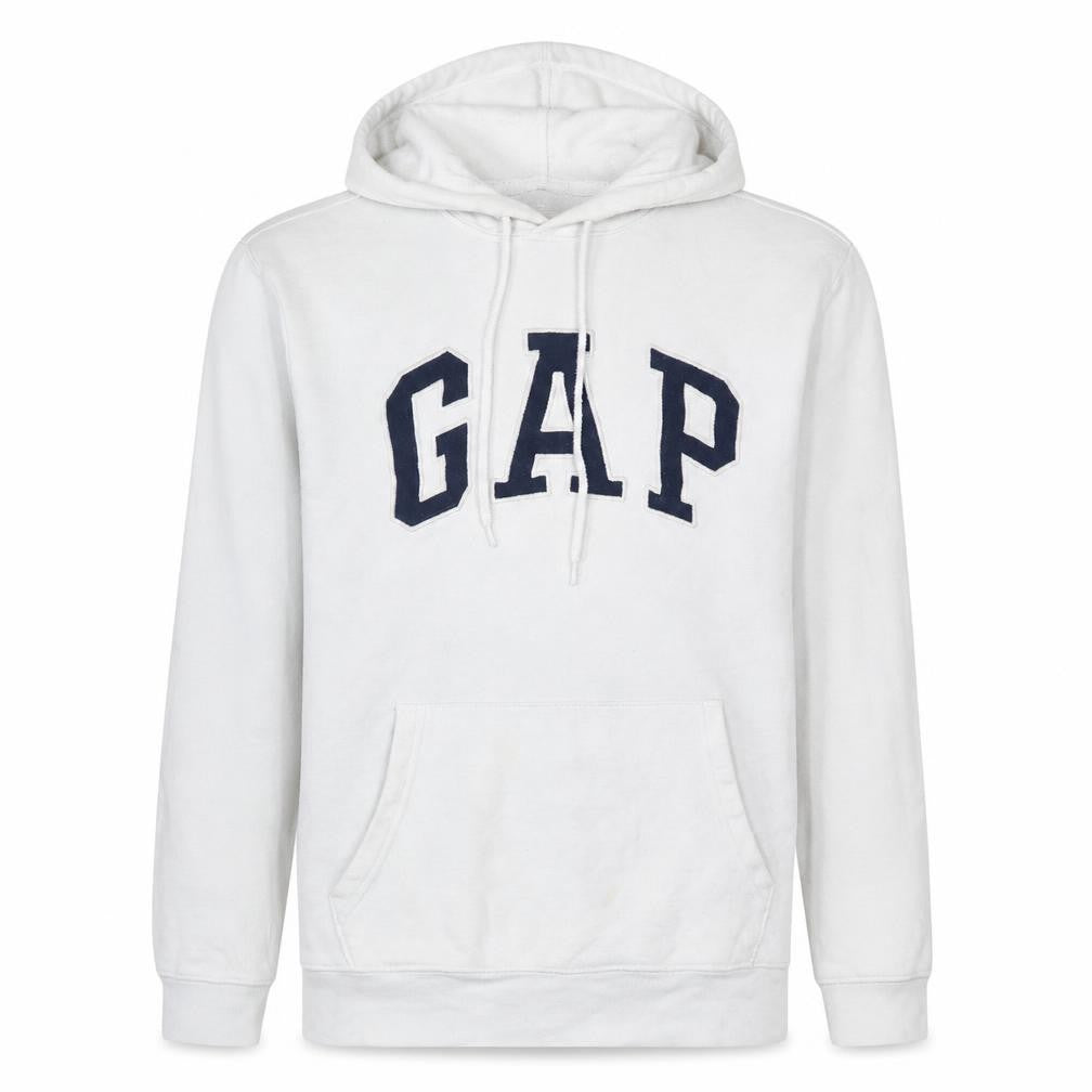 Gap Mens White XS Pullover Hoodie Logo Fleece Sweatshirt