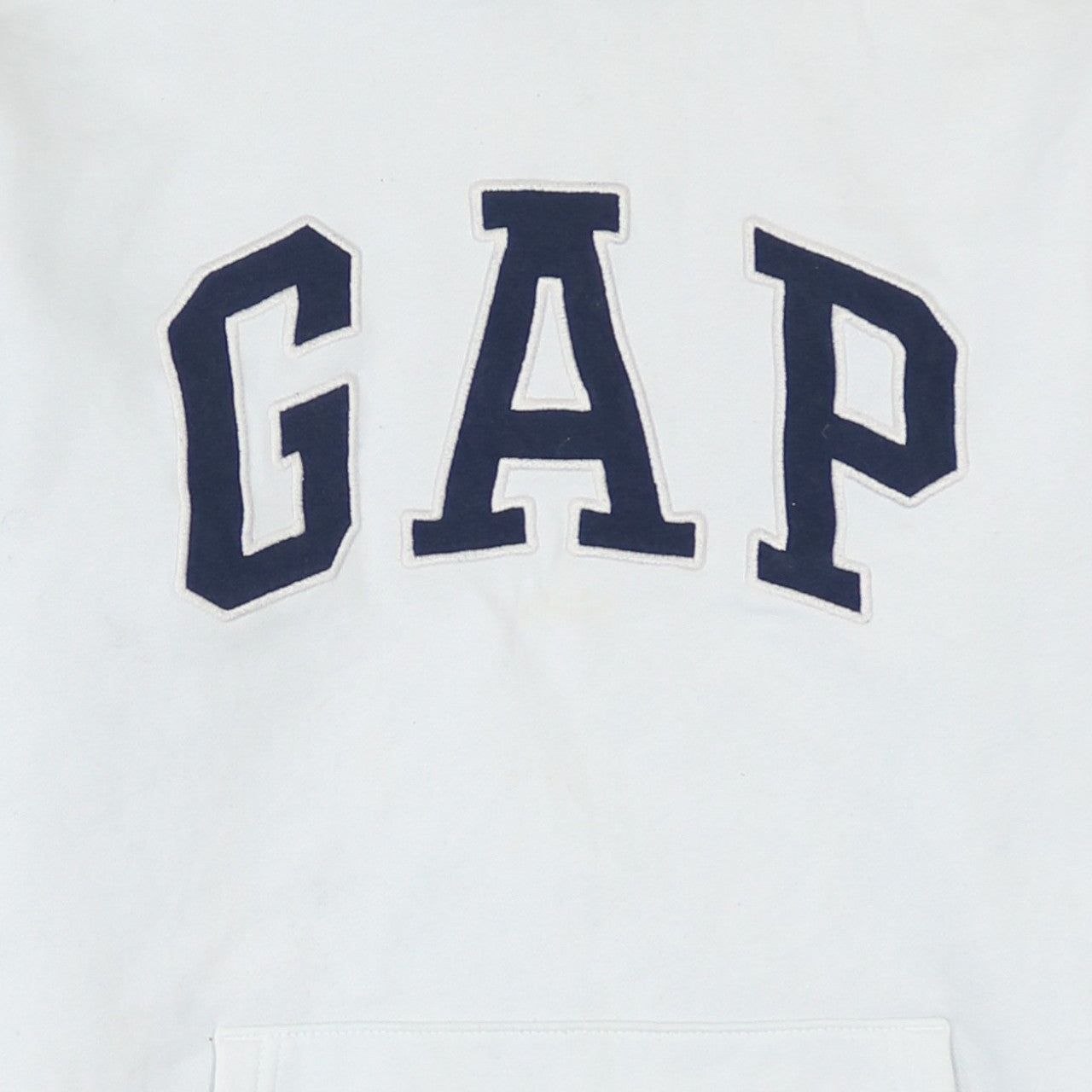 GAP Mens White XS Pullover Hoodie Logo Fleece Sweatshirt