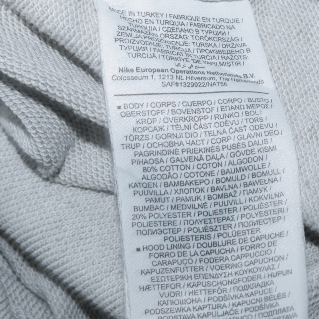 Nike Men’s Grey Paris Pullover Hoodie Medium Graphic Fleece