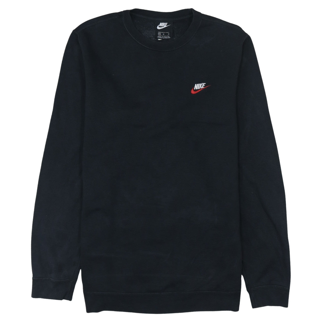 Nike Men's Black M Crew Neck Pullover Sweatshirt Logo Fleece