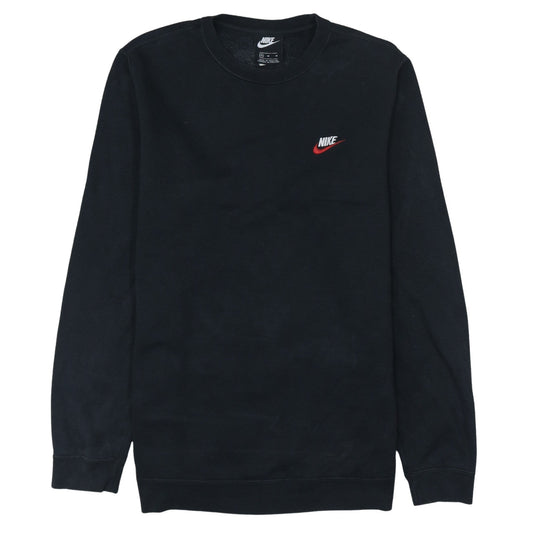 Nike Men's Black M Crew Neck Pullover Sweatshirt Logo Fleece
