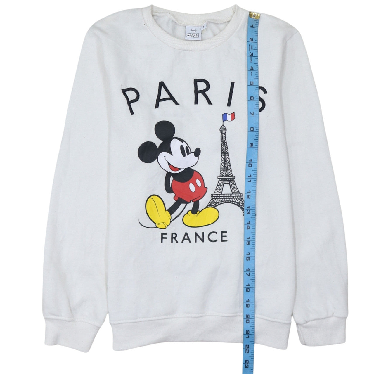 Disney Mickey Mouse Paris White Women's Small Pullover Sweatshirt