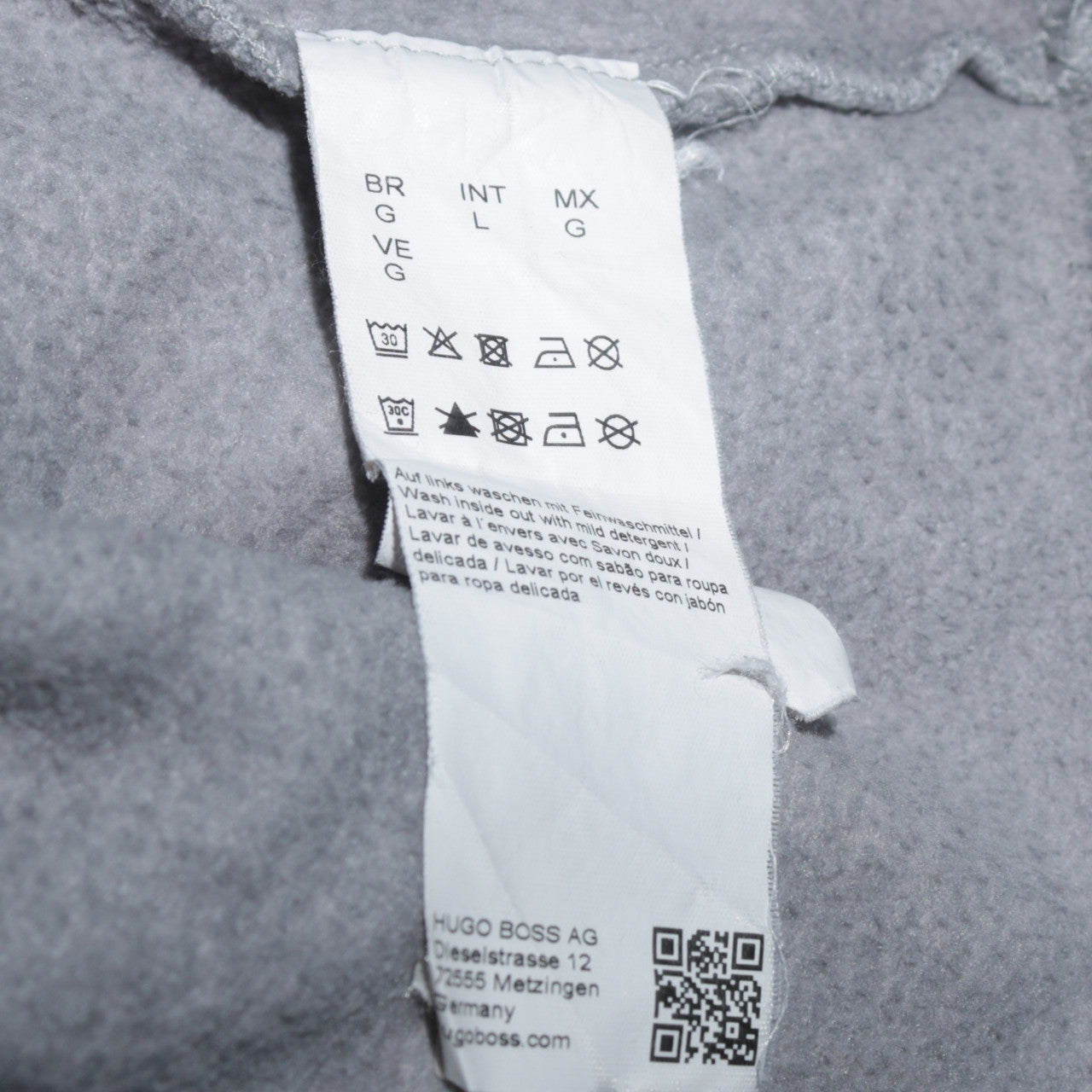 Hugo Boss Men's Grey Regular Fit Pullover Hoodie L