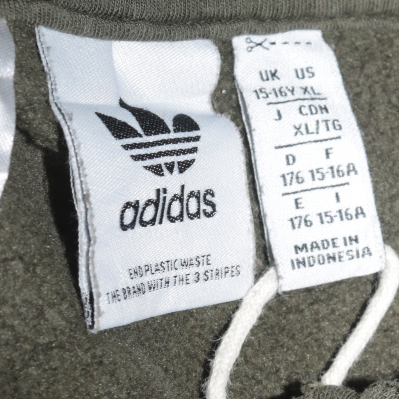 Adidas Boys Green & Grey Half Zip Hoodie Sweatshirt XL 15-16 Years