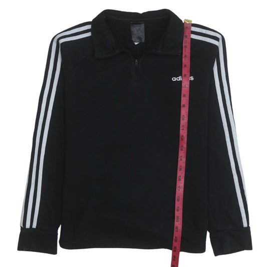 Adidas Womens Black 1/4 Zip Sweatshirt Size M 12-14 Athletic Fit