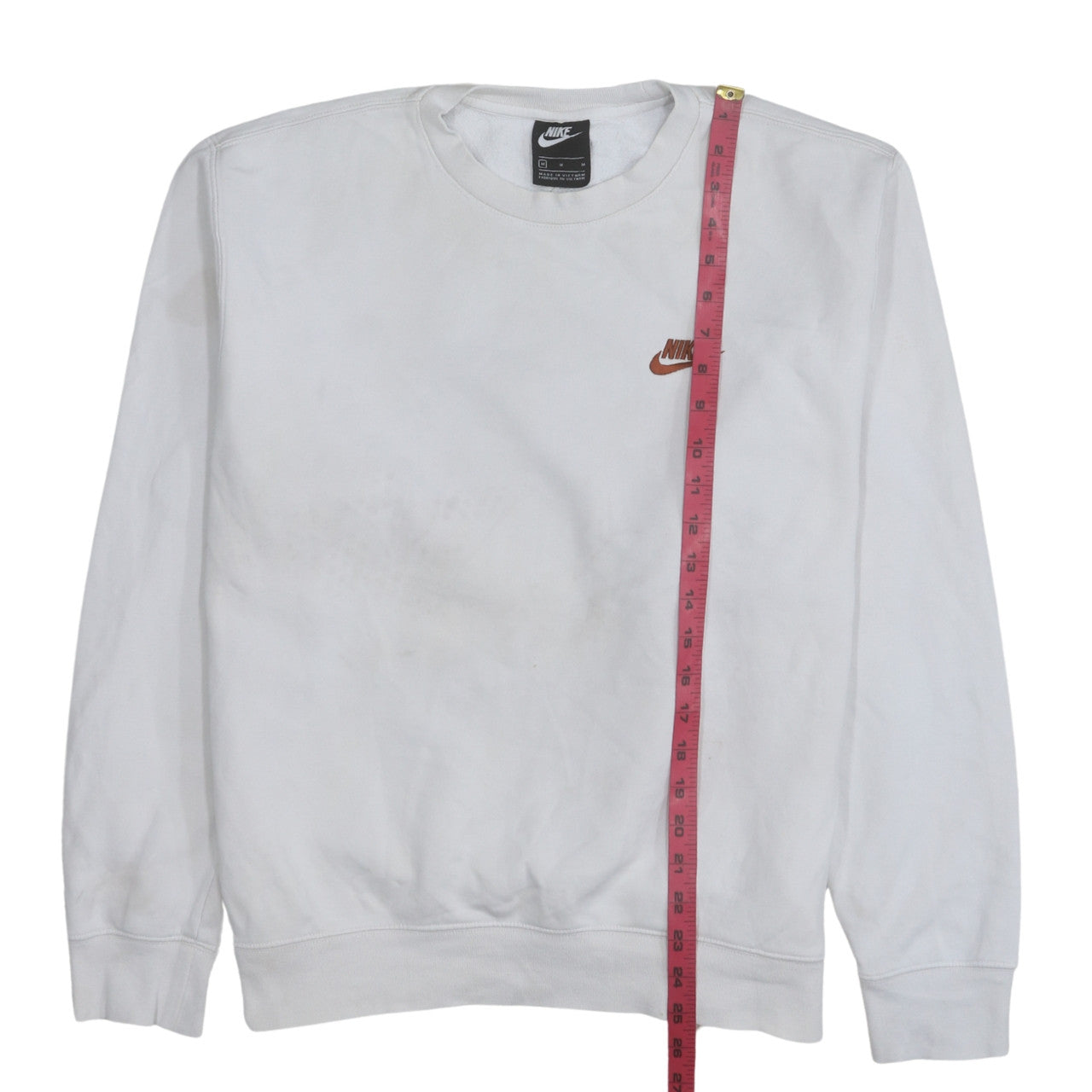 Nike Women White Crew Neck Pullover Sweatshirt Size M