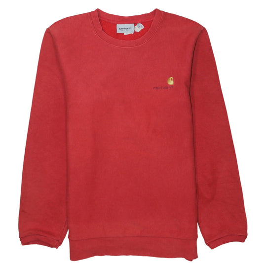 Carhartt Men's Red Crew Neck Pullover Sweatshirt Size S
