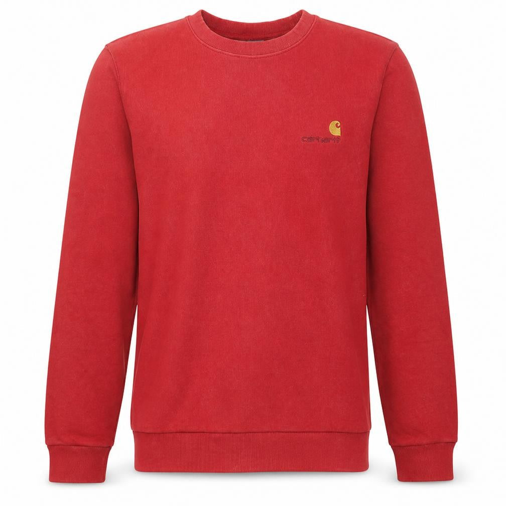 Carhartt Men's Red Crew Neck Pullover Sweatshirt Size S