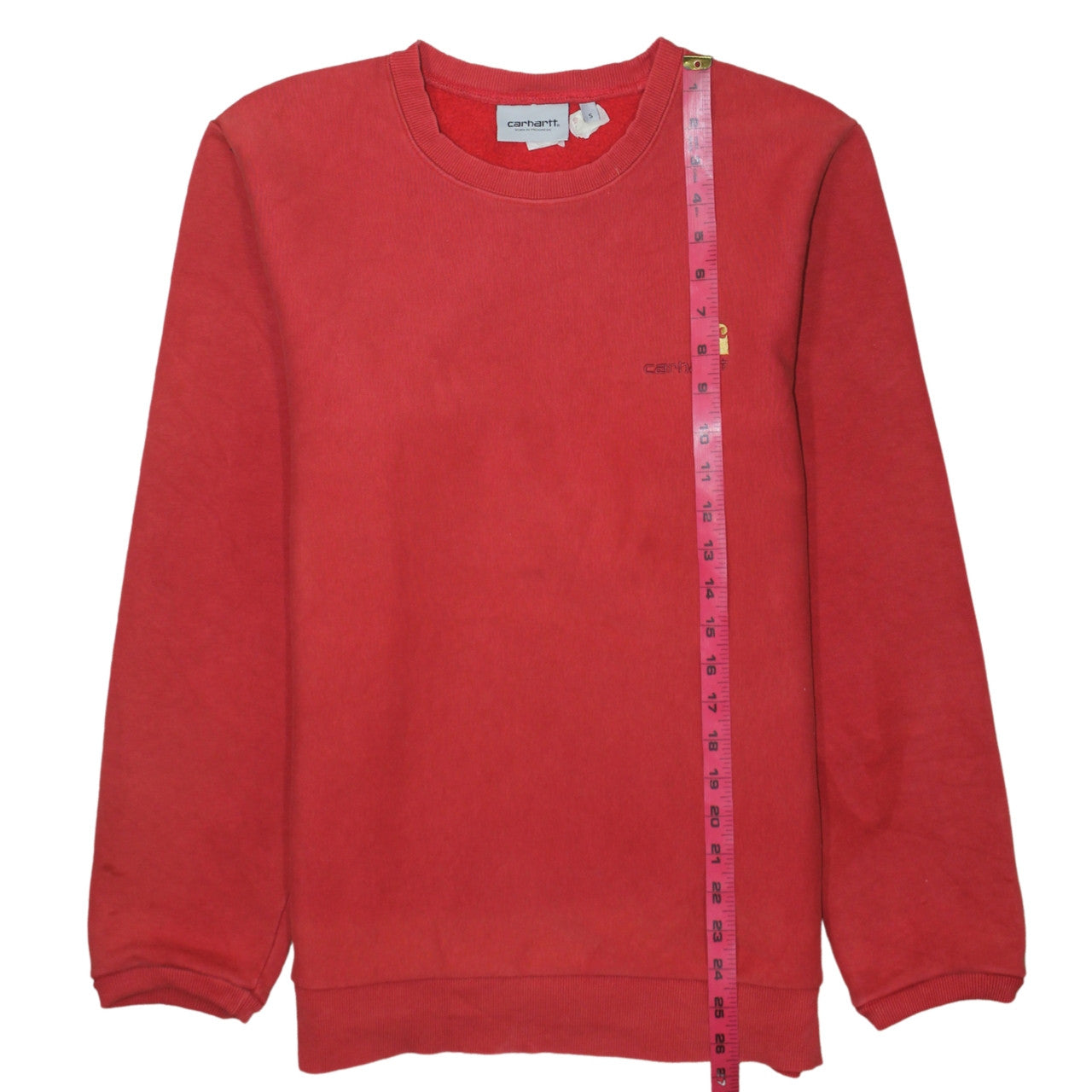 Carhartt Men's Red Crew Neck Pullover Sweatshirt Size S