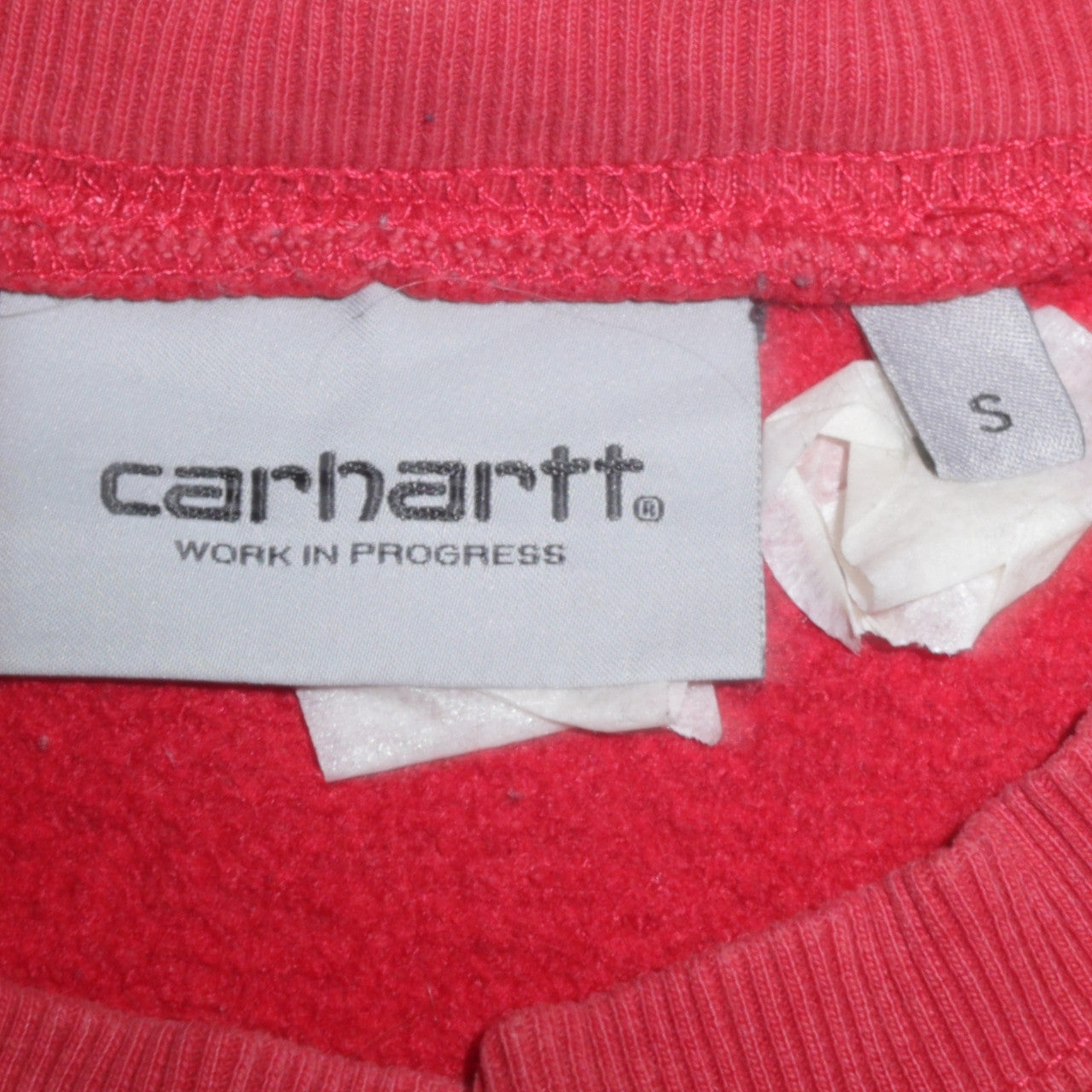 Carhartt Men's Red Crew Neck Pullover Sweatshirt Size S