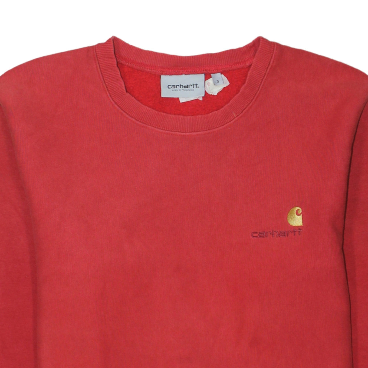 Carhartt Men's Red Crew Neck Pullover Sweatshirt Size S