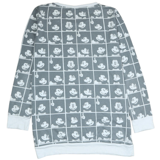 Disney Womens Grey Mickey Mouse Print Pullover Sweatshirt Size 14