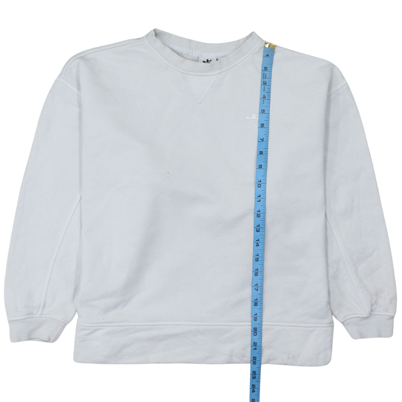 Adidas Women White Crew Neck Pullover Sweatshirt Size 8