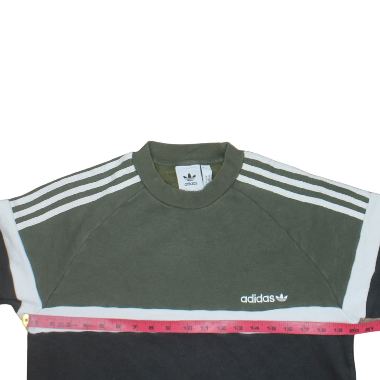 Adidas Mens Green Crew Neck Pullover Sweatshirt Size S