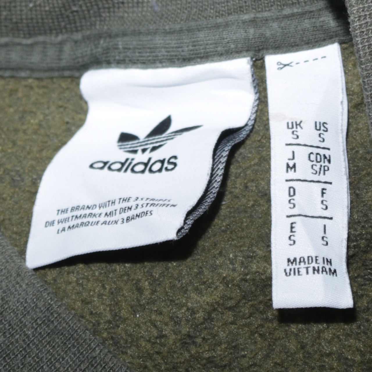 Adidas Mens Green Crew Neck Pullover Sweatshirt Size S