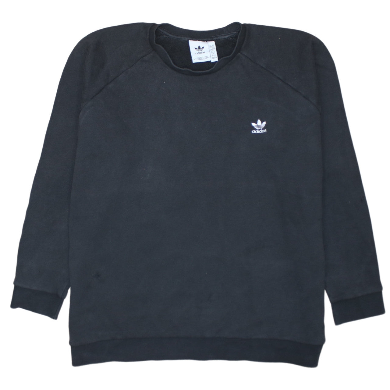 Adidas Mens Black 2XL Pullover Sweatshirt Crew Neck Fleece