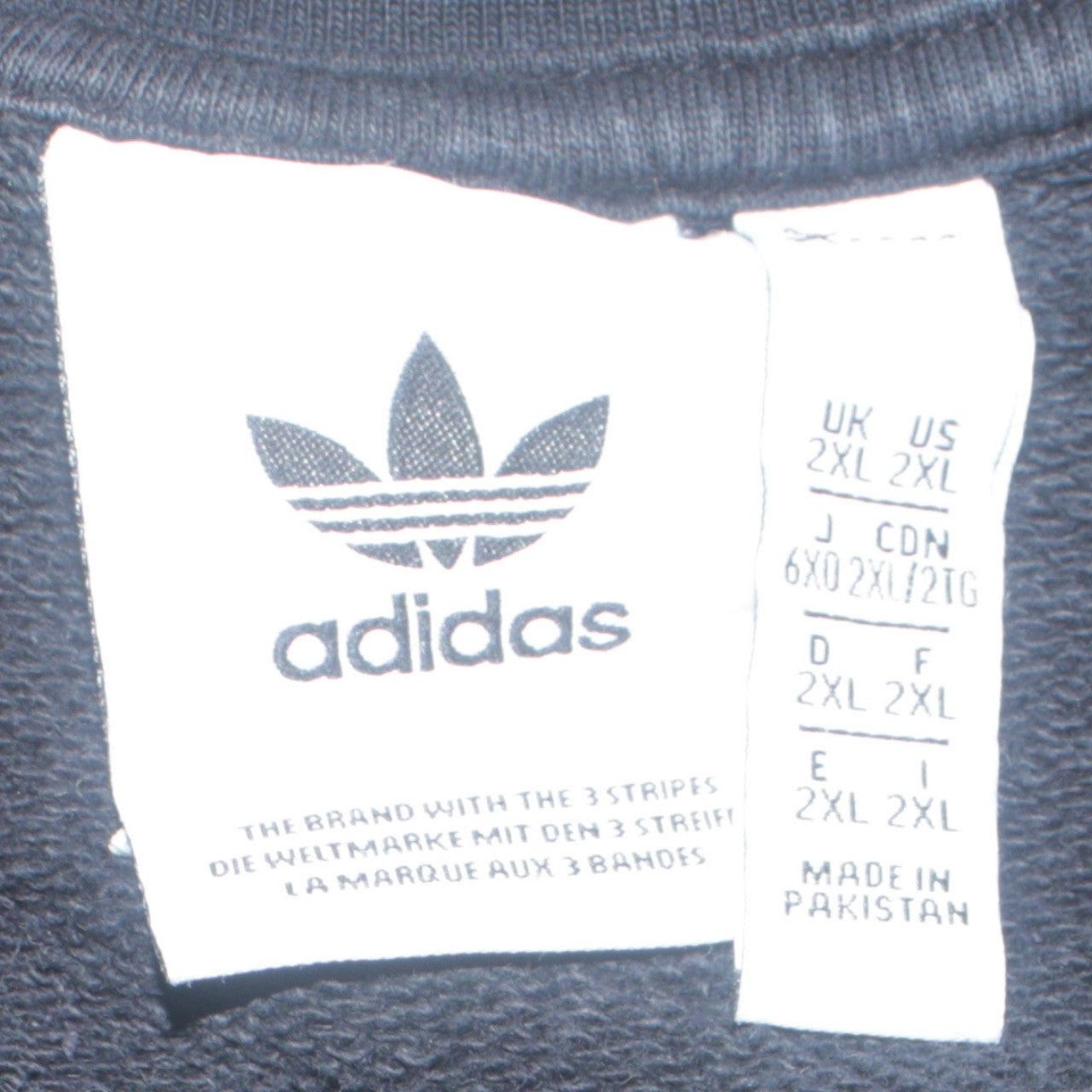 Adidas Mens Black 2XL Pullover Sweatshirt Crew Neck Fleece