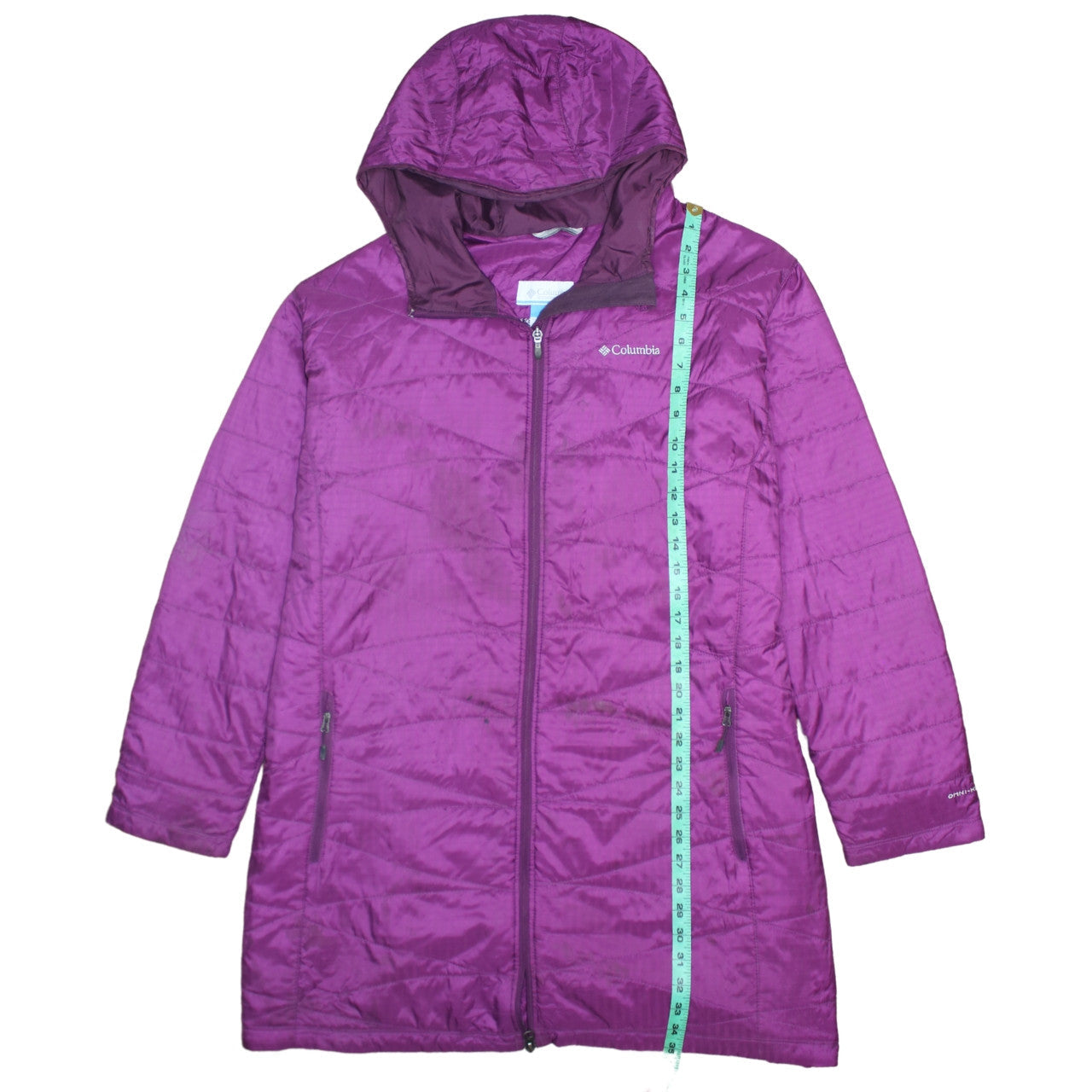Columbia Womens 3XL Purple Hooded Puffer Coat Long Insulated Jacket