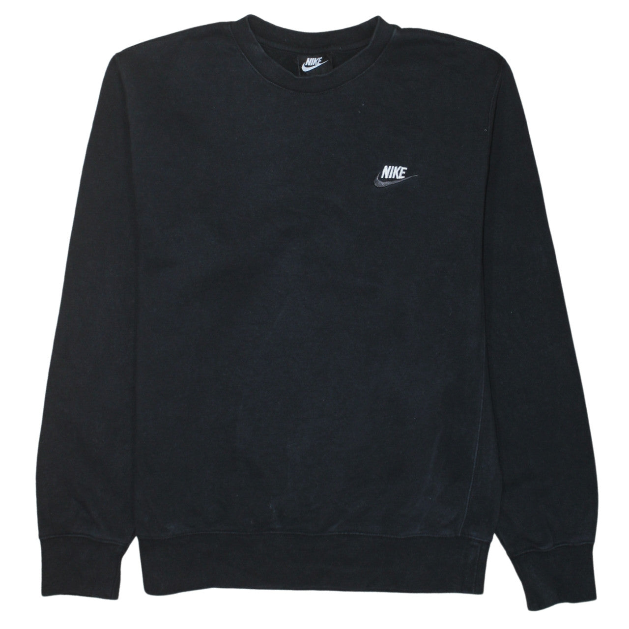 Nike Men's Black Small Pullover Fleece Sweatshirt Crew Neck Logo