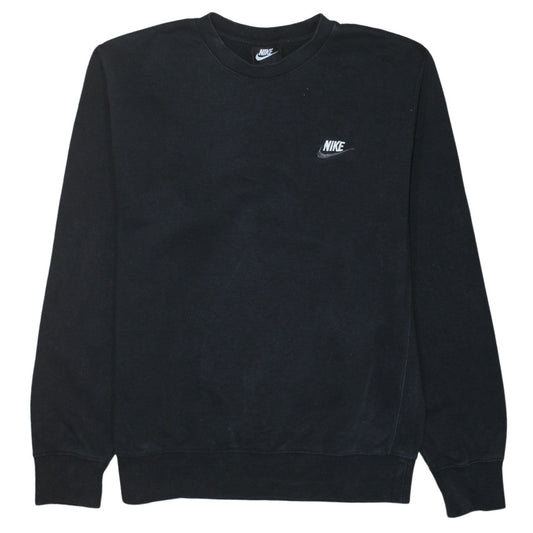 Nike Men's Black Small Pullover Fleece Sweatshirt Crew Neck Logo