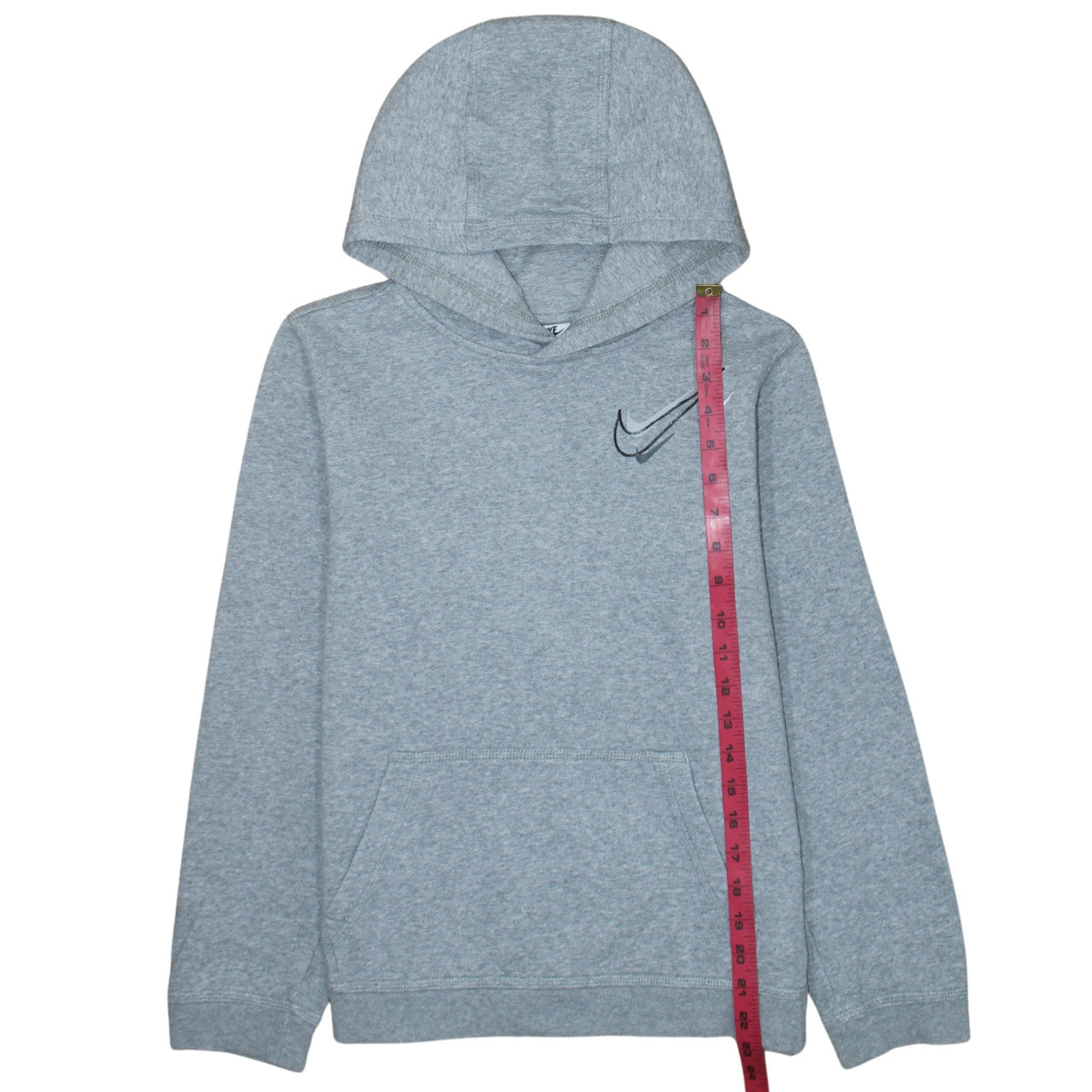 Nike Boys Grey XL Pullover Fleece Hoodie with Logo Print