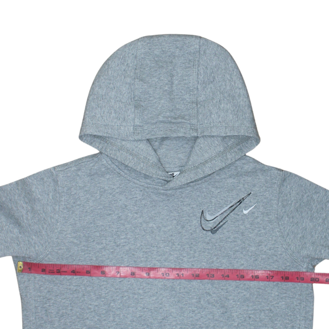 Nike Boys Grey XL Pullover Fleece Hoodie with Logo Print