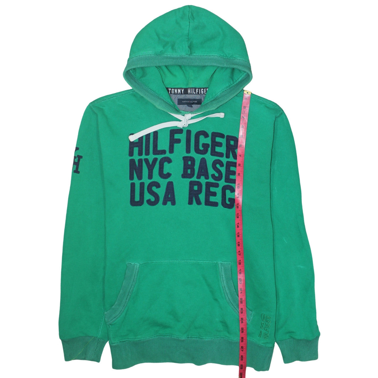 Tommy Hilfiger Men's Green Pullover Hoodie XL Graphic NYC USA