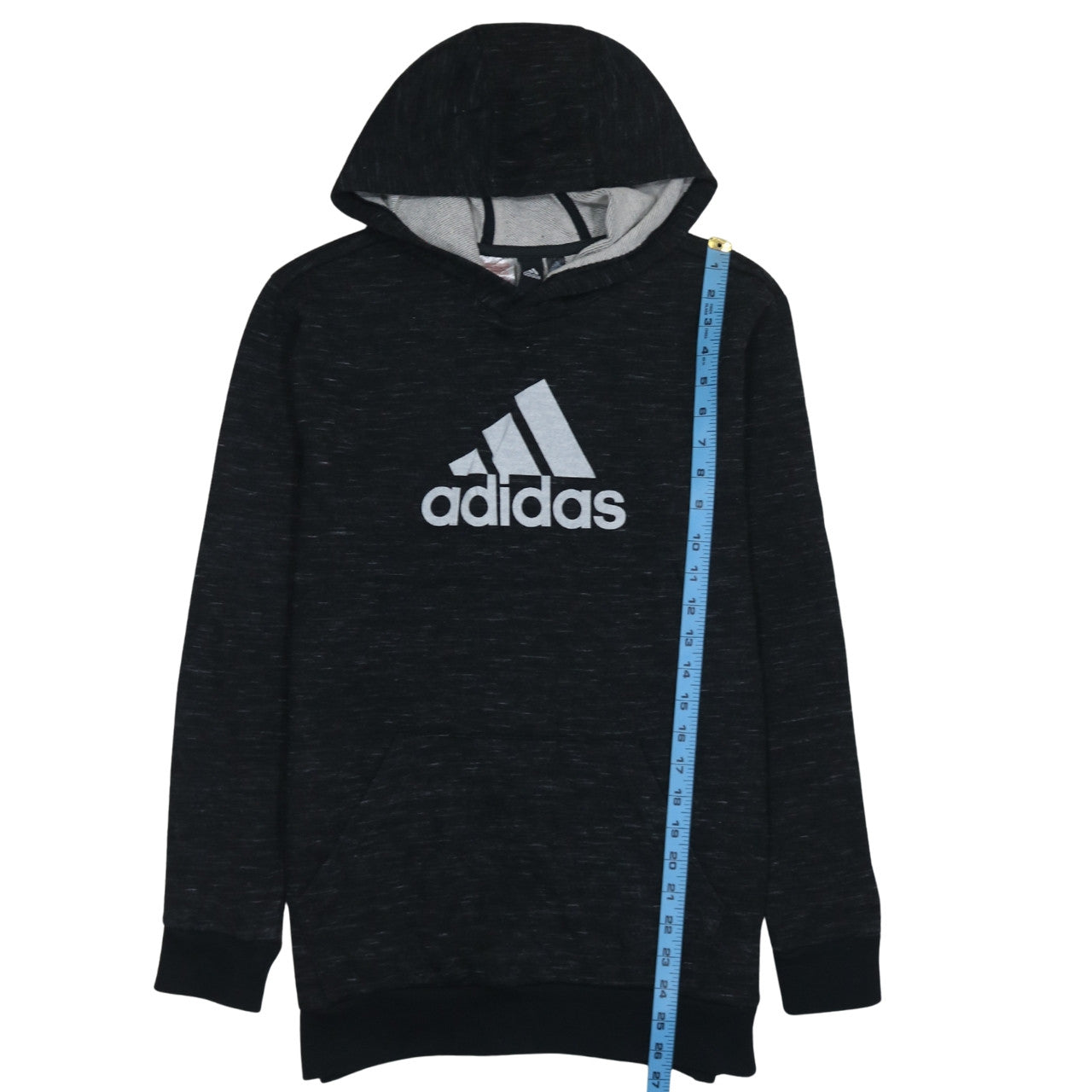 Adidas Boys Black Pullover Hoodie 13-14 Years Regular Fit Fleece Sweatshirt