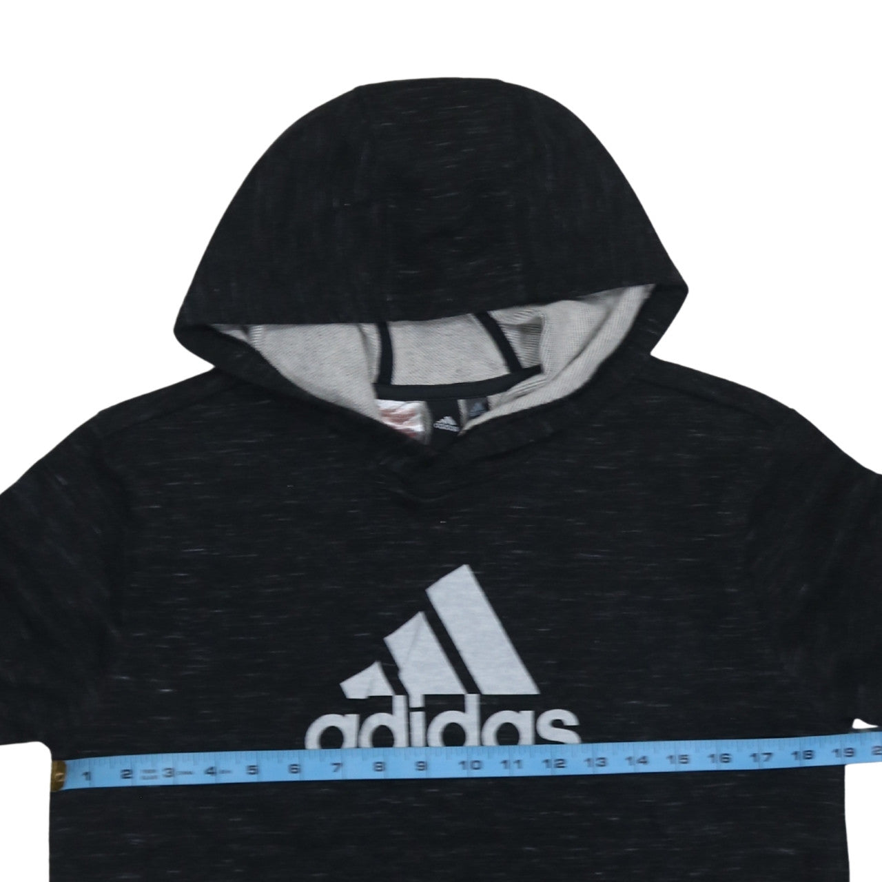 Adidas Boys Black Pullover Hoodie 13-14 Years Regular Fit Fleece Sweatshirt