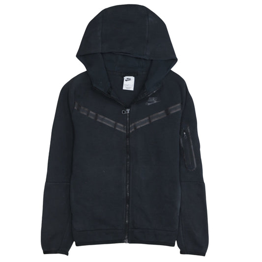 Nike Boys Black Full Zip Hoodie Sweatshirt L 147-158cm Hooded Fleece