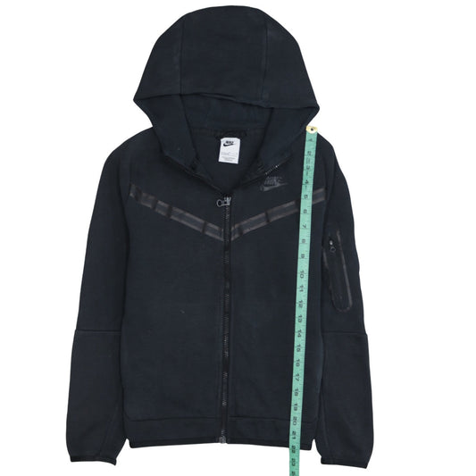 Nike Boys Black Full Zip Hoodie Sweatshirt L 147-158cm Hooded Fleece