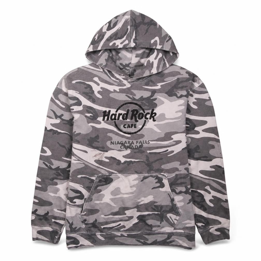 Hard Rock Men’s Grey Camouflage Pullover Hoodie M
