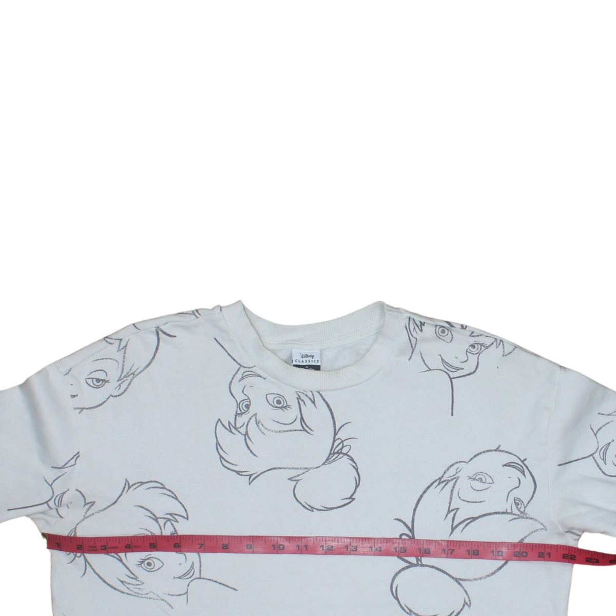 Back view of Disney Classics at George Women’s White Tinker Bell Sweatshirt, size M, 12-14