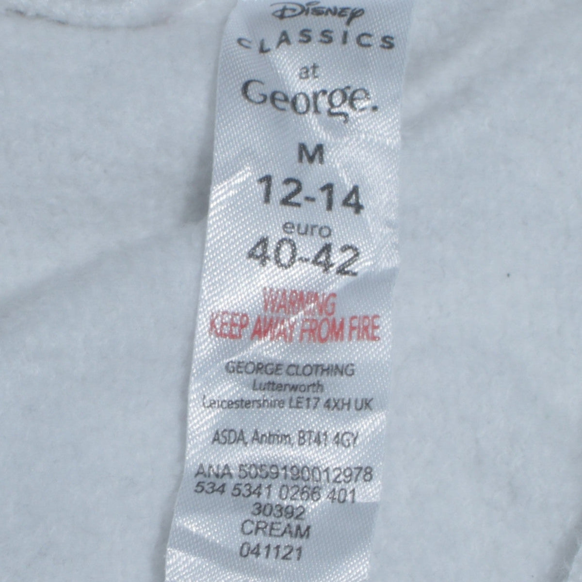 Additional view of Disney Classics at George Women’s White Tinker Bell Sweatshirt, size M, 12-14
