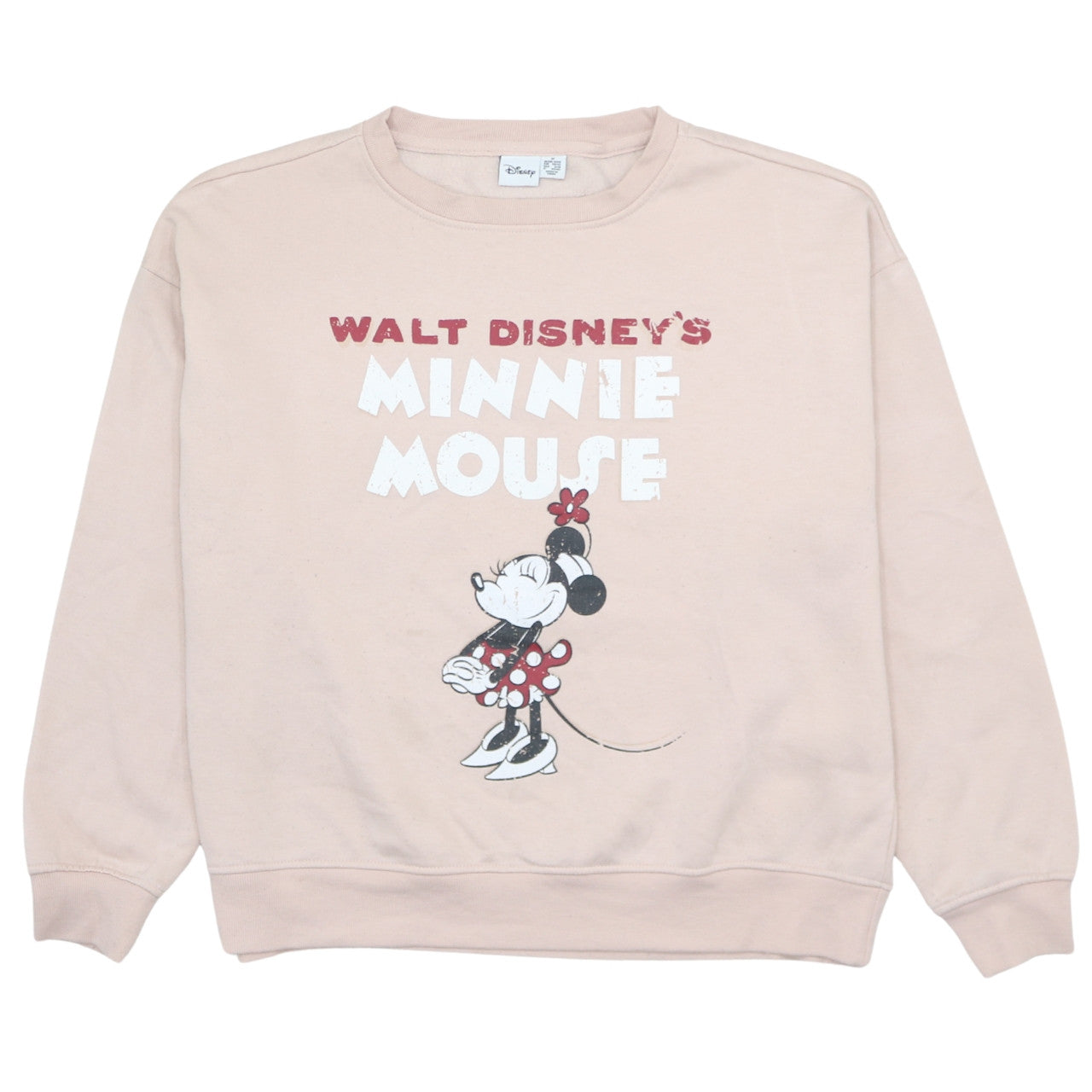 Disney Women Beige Minnie Mouse Pullover Sweatshirt Size M 12/14