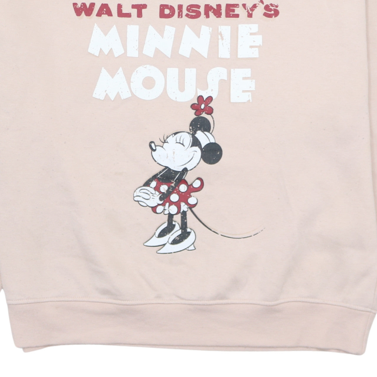 Disney Women Beige Minnie Mouse Pullover Sweatshirt Size M 12/14