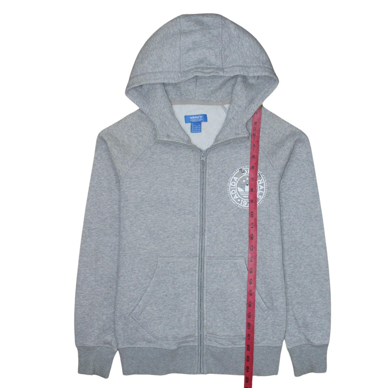 Adidas Originals Women's Grey Full Zip Hoodie Size 12