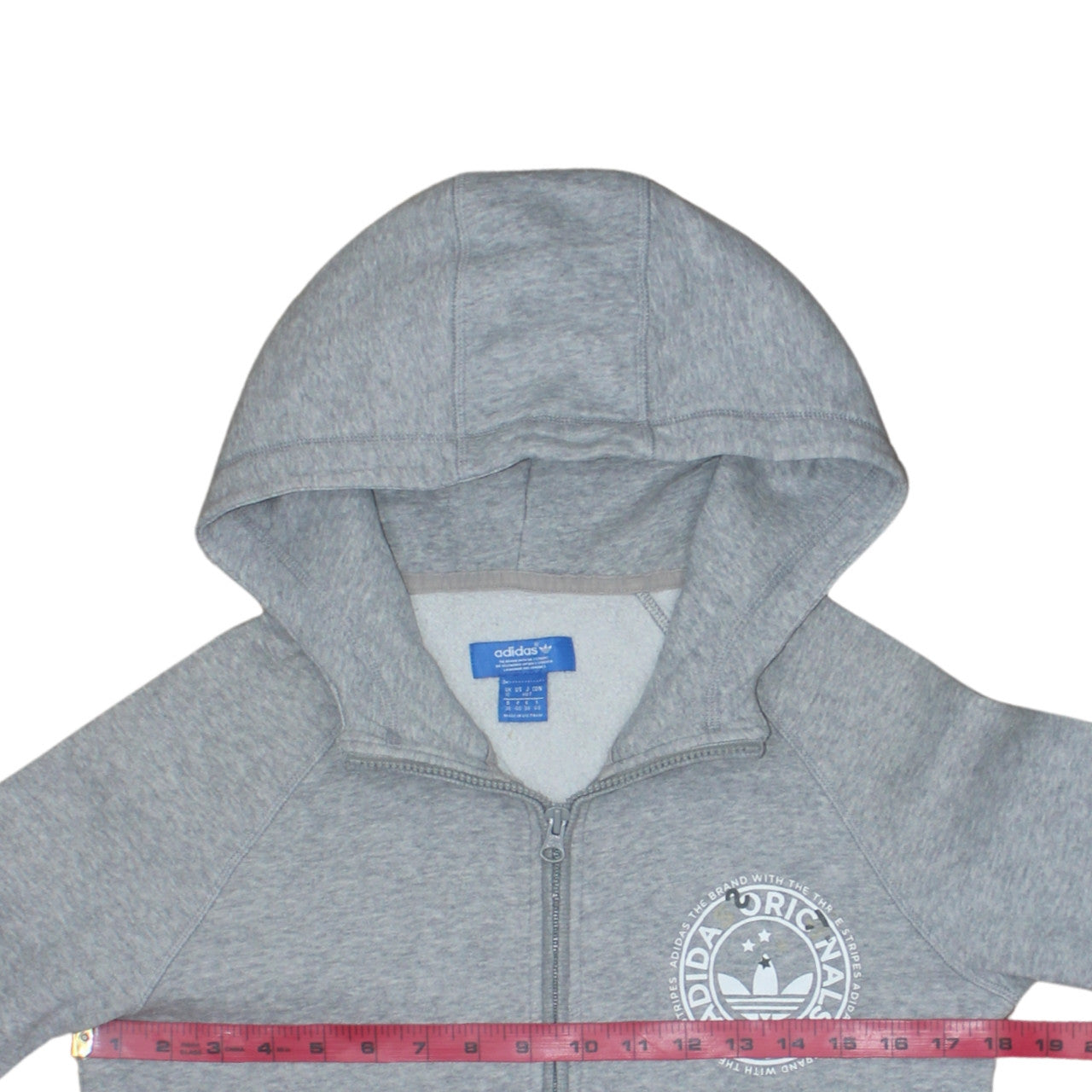 Adidas Originals Women's Grey Full Zip Hoodie Size 12