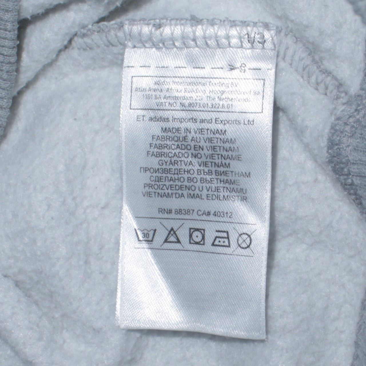 Adidas Originals Women's Grey Full Zip Hoodie Size 12