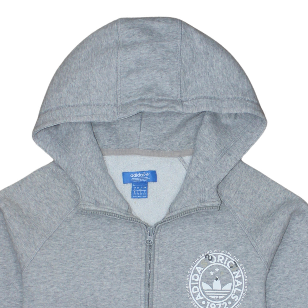 Adidas Originals Women's Grey Full Zip Hoodie Size 12