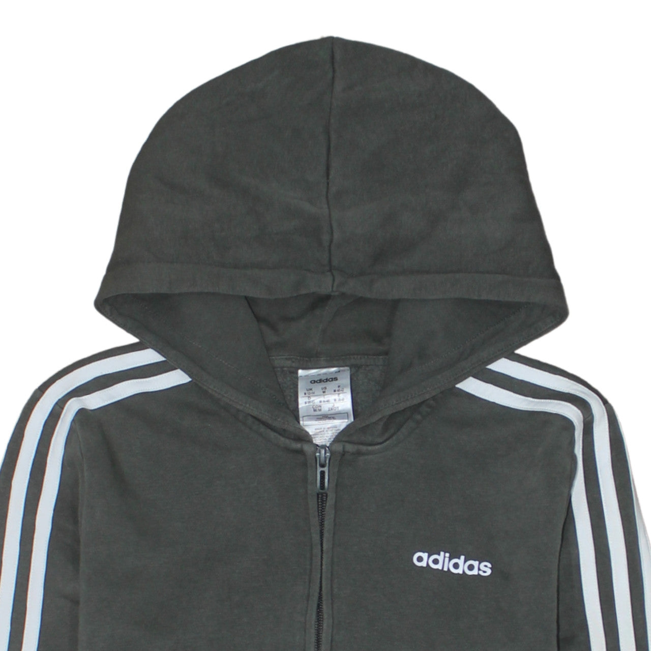 Adidas Womens Black Full Zip Hoodie UK 12-14 M Hooded Sweatshirt