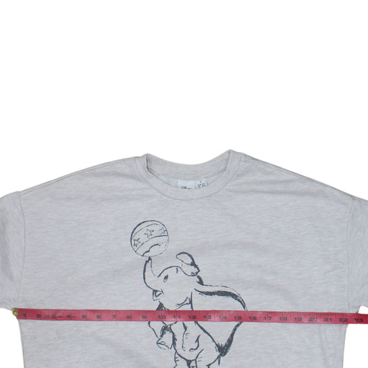 Disney Women’s Grey Dumbo Sweatshirt Small Crew Neck Pullover