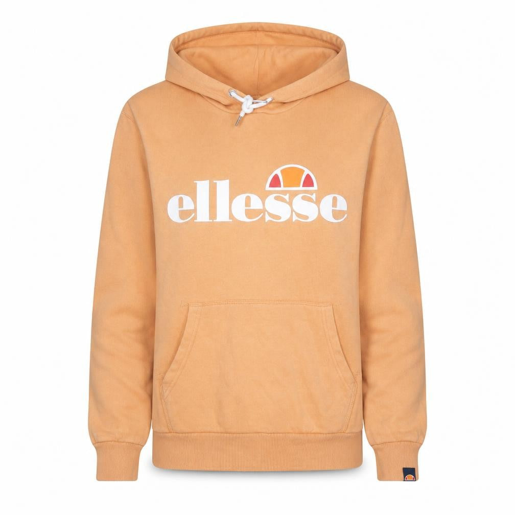 Ellesse Womens Orange Pullover Hoodie UK 10 Cotton Blend Casual