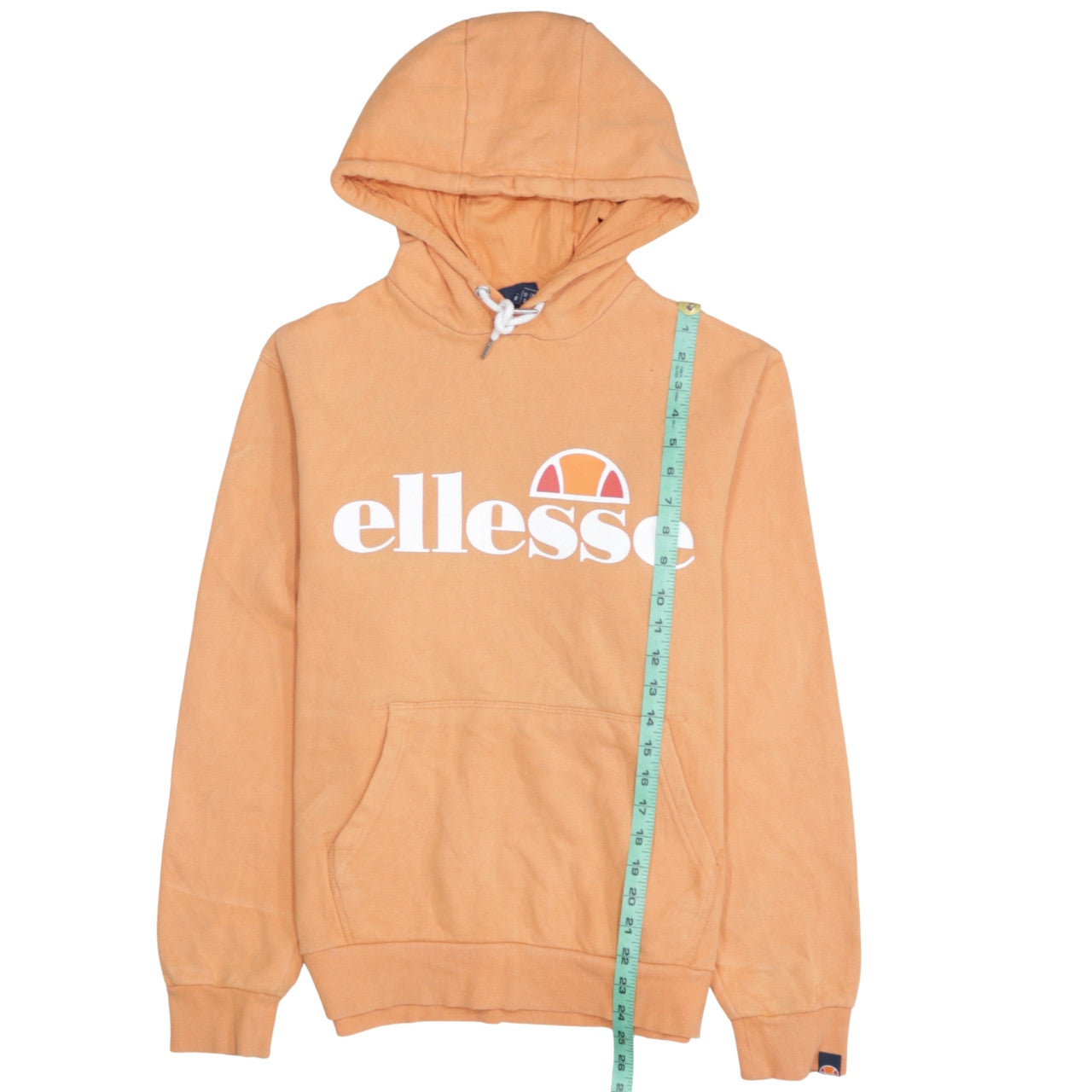 Ellesse Womens Orange Pullover Hoodie UK 10 Cotton Blend Casual