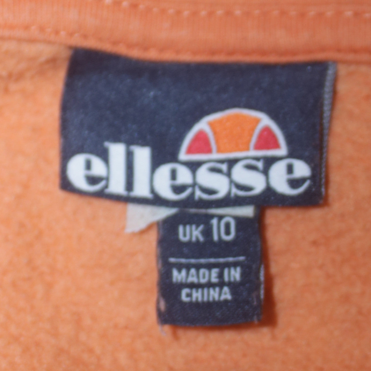 Ellesse Womens Orange Pullover Hoodie UK 10 Cotton Blend Casual