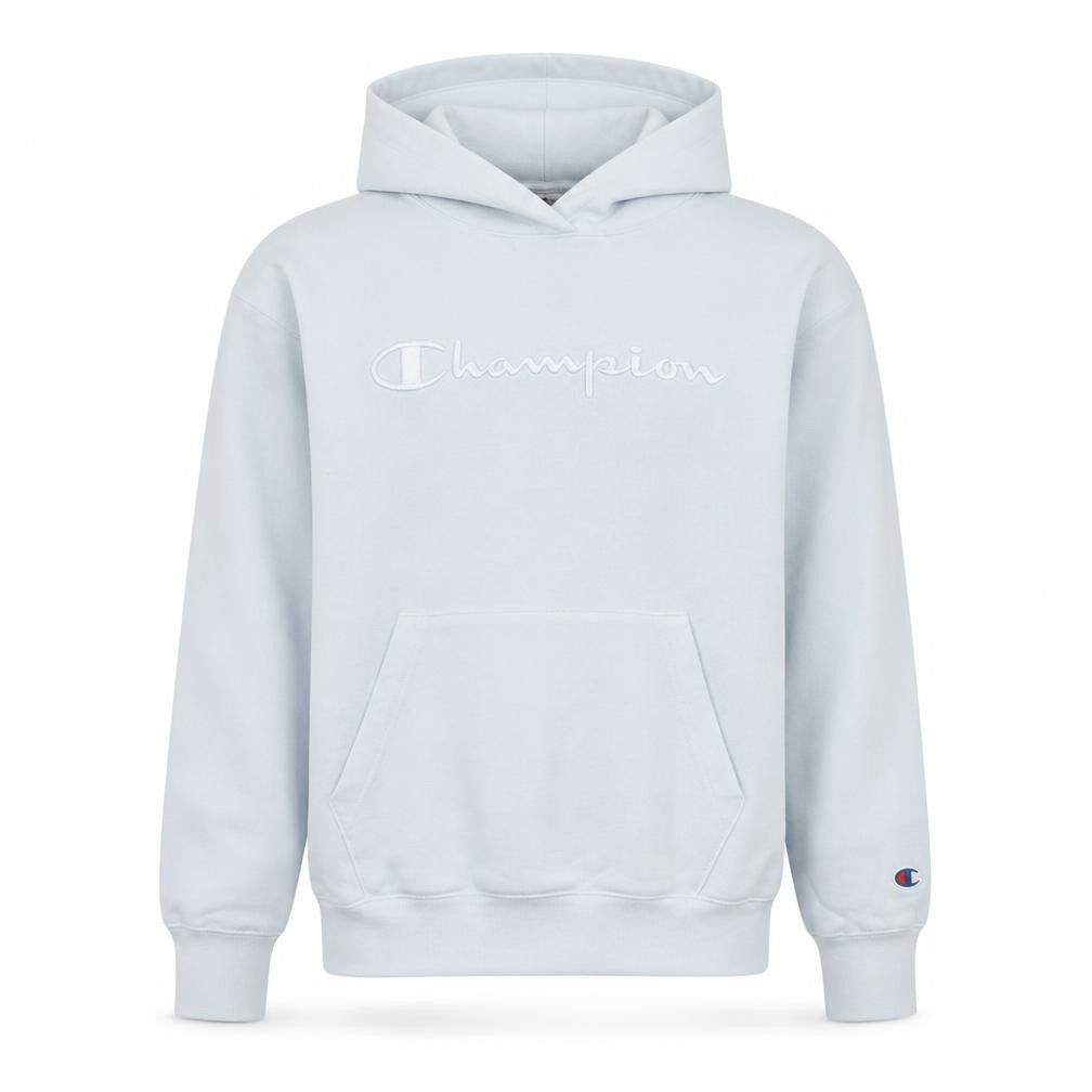 Champion Men's White Small Pullover Hoodie Embroidered Logo Fleece